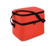 Cooler bag, polyester, with 2 zip compartments, shoulder strap colour red