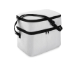 Cooler bag, polyester, with 2 zip compartments, shoulder strap colour white