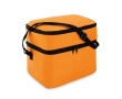 Cooler bag, polyester, with 2 zip compartments, shoulder strap colour orange