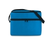 Cooler bag, polyester, with 2 zip compartments, shoulder strap colour royal blue