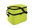 Cooler bag, polyester, with 2 zip compartments, shoulder strap colour lime