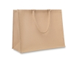 Jute bag with laminated interior and short handles colour beige