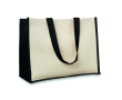 Canvas jute bag with laminated interior colour black
