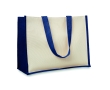 Canvas jute bag with laminated interior colour blue