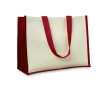 Canvas jute bag with laminated interior colour red