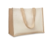 Canvas jute bag with laminated interior colour beige