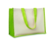 Canvas jute bag with laminated interior colour lime