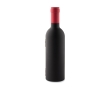 Wine accessory set in decorative bottle with magnetic closure colour black