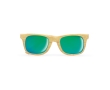 Wood effect sunglasses with mirrored lenses, UV400 protection colour wood
