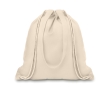 Drawstring bag made of beige canvas with long handles colour beige