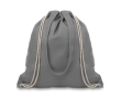 Drawstring bag made of coloured canvas with long handles colour grey