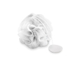 Shower sponge, white, in a bag for promotions colour white