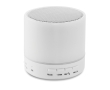 Round Bluetooth speaker with 3-colour LEDs in white colour white