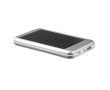 Aluminium power bank with solar cells, 4,000 mAh colour matt silver