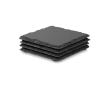 Square slate coasters with EVA feet, set of 4 colour black