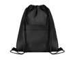 Dawstring bag with front pocket made of polyester colour black