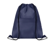 Dawstring bag with front pocket made of polyester colour blue
