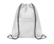 Dawstring bag with front pocket made of polyester colour white