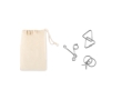 Set of 3 puzzles or promotions in cotton bag colour beige