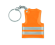 Affordable keyring in the shape of a reflective safety vest colour neon orange