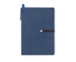 Notebook, ballpoint pen and post-it notes set colour blue