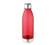 Plastic bottle with stainless steel base, BPA free, 600 ml colour transparent red