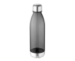 Plastic bottle with stainless steel base, BPA free, 600 ml colour transparent grey