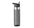Transparent Tritan bottle with mouthpiece and straw, 650 ml colour transparent grey