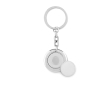 Metal keyring with shopping cart token colour shiny silver