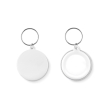 Keyring with button, Ø 44 mm colour white