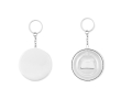 Keyring badge with bottle opener, Ø 58 mm colour white