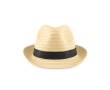 Paper straw hat, with a coloured polyester band colour black