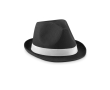 Bucket hat with white band, coloured polyester colour black