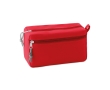 Double zipper toiletry bag made of polyester colour red