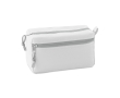 Double zipper toiletry bag made of polyester colour white