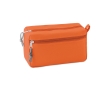 Double zipper toiletry bag made of polyester colour orange
