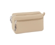 Double zipper toiletry bag made of polyester colour beige