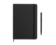 Lined DIN notebook with coloor-matched ballpoint pen, A5 colour black