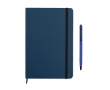 Lined DIN notebook with coloor-matched ballpoint pen, A5 colour blue