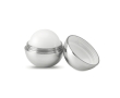 Ball-shaped lip balm in box, SPF 15 UV colour shiny silver