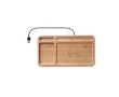 Bamboo desktop organiser with wireless charger colour wood