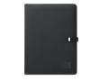 Folder with charging station, power bank and USB cable colour black