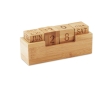 Desk calendar with wooden blocks for dates colour wood