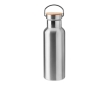 Thermos bottles with bamboo lids with handle, 500 ml colour matt silver