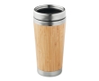Stainless steel thermal mug with bamboo surface