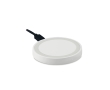 Round inductive charging station with light display colour white