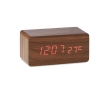 Wooden alarm clock, wireless charging and temperature display colour wood