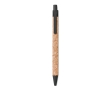 Sustainable cork ballpoint pen with blue ink colour black