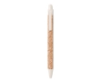 Sustainable cork ballpoint pen with blue ink colour beige
