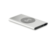 Aluminium wireless power charger, 4000 mAh colour matt silver